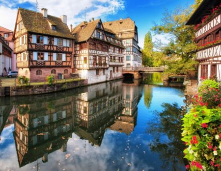 De historische houten huizen in Straatsburg Frankrijk