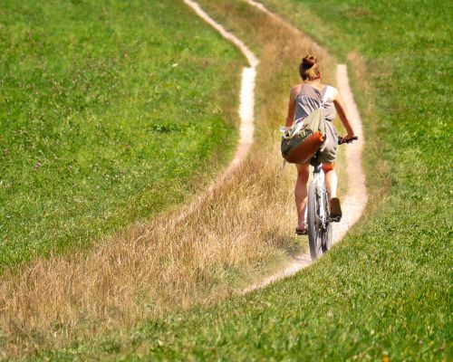 Heerlijk berg af fietsen