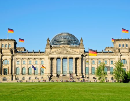De bundestag(reichstag) in Berlijn