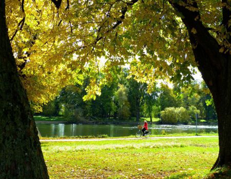 fietsen langs een rivier