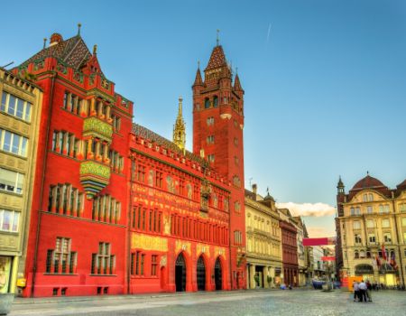 Rathaus in de Altstadt van Basel